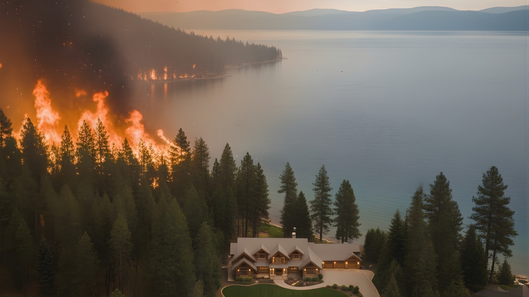 wildfire approaching home